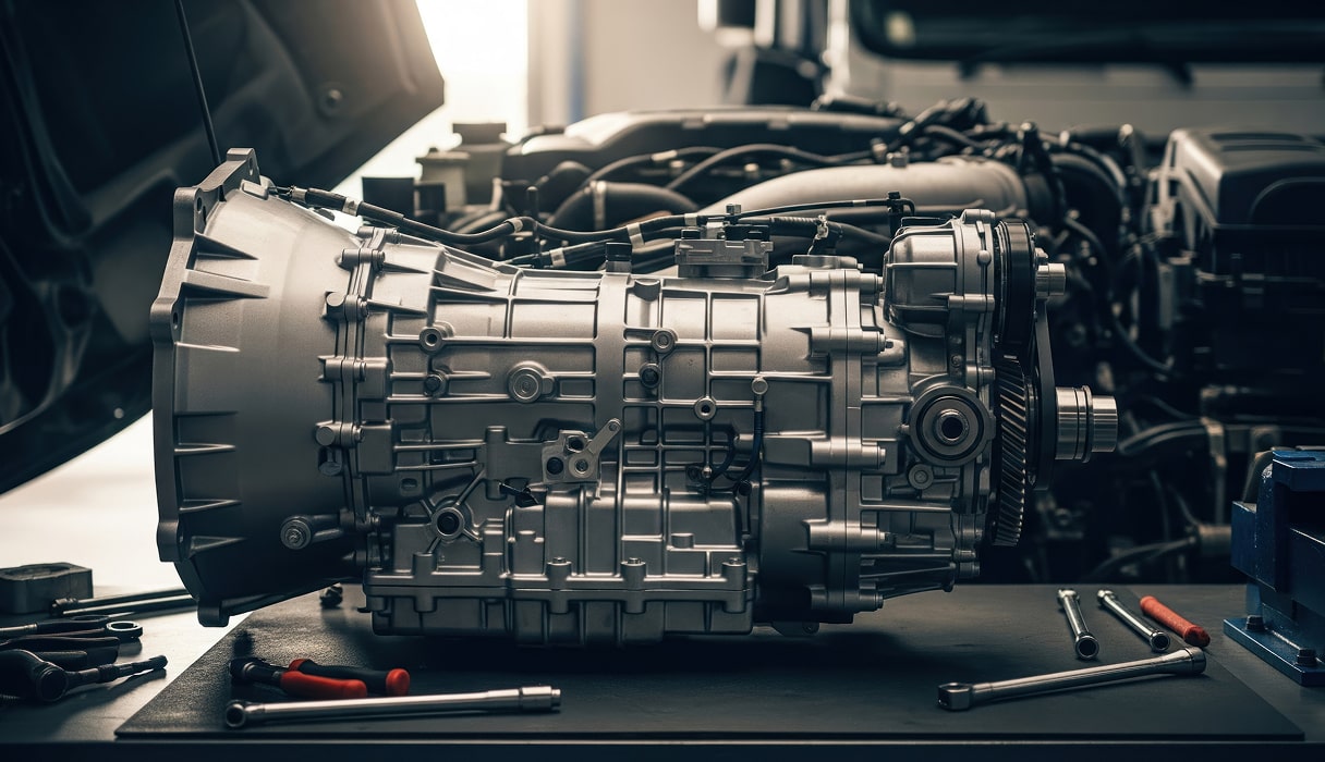 Naprawa skrzyni biegów ciężarówki w Niemczech